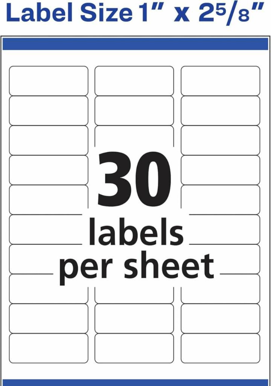 AVERY 18260 Easy Peel Printable Address Labels, 1" x 2-5/8" White Mailing Stickers, 750 Blank Customizable Labels for Shipping, Mailing & Organizing, Sure Feed Technology