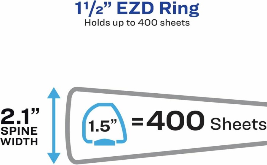 AVERY 79692 Heavy-Duty 2-Inch 3-Ring Binder with EZD Rings, Durable Black View Binder for Office & School Supplies