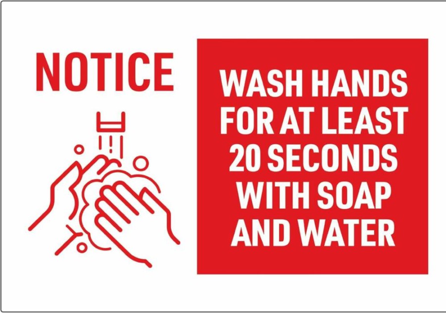 AVERY "Please Use Hand Sanitizer" Removable Wall Decals, 7" x 10" Safety Signs, Tear & Water Resistant, Pack of 5 (83179)