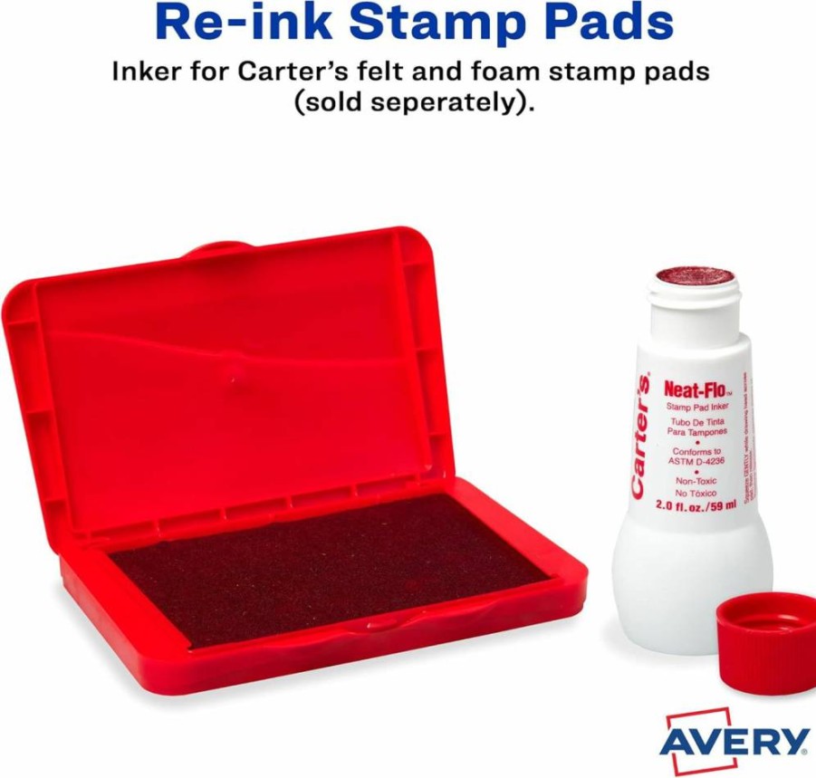 AVERY Neat-Flo Red Stamp Pad Ink Refill - Compatible with Carter'S 21447 Stamp Pads