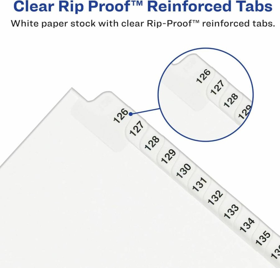 Avery Legal Side Tab Dividers, 26-Tab Set, Letter Size 8.5" x 11", White, 25 Dividers per Pack (11397)