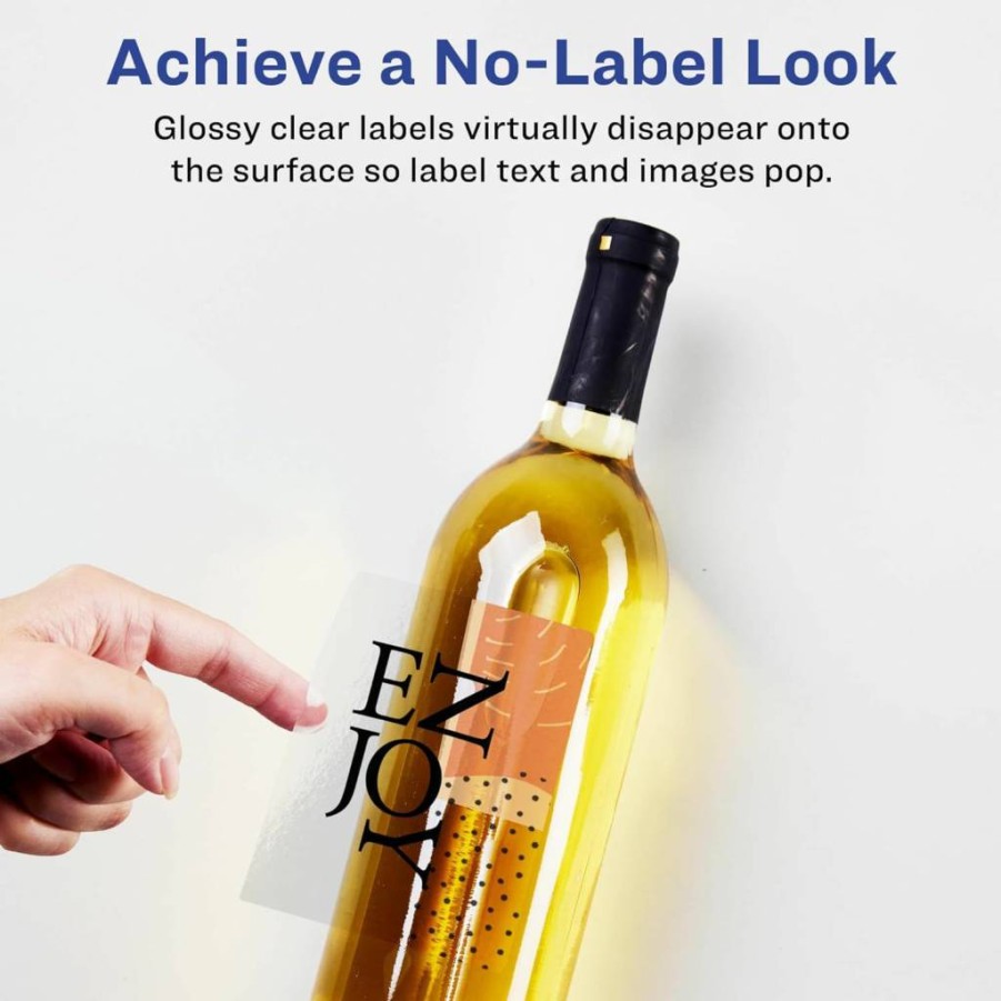 Avery Glossy Clear Rectangle Labels 4" x 6" - 20-Pack with Sure Feed Technology, Print-to-the-Edge for Laser/Inkjet Printers