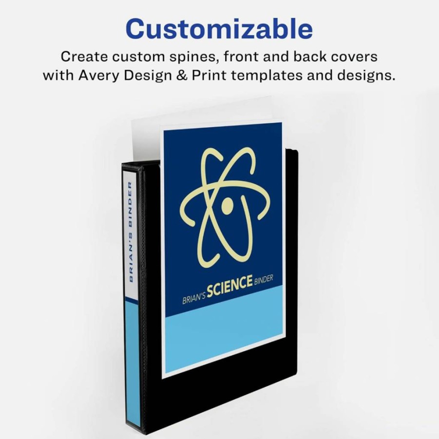 AVERY 2 Inch 3 Ring Binders, White 4-Pack, Durable Round Ring Binders for School or Office (19202)