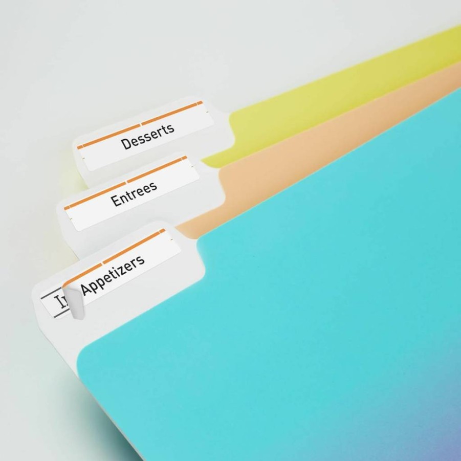 Avery Trueblock Permanent File Folder Labels, 2/3" x 3-7/16", 750 White/Orange Printable Labels (5166) for Laser/Inkjet Printers