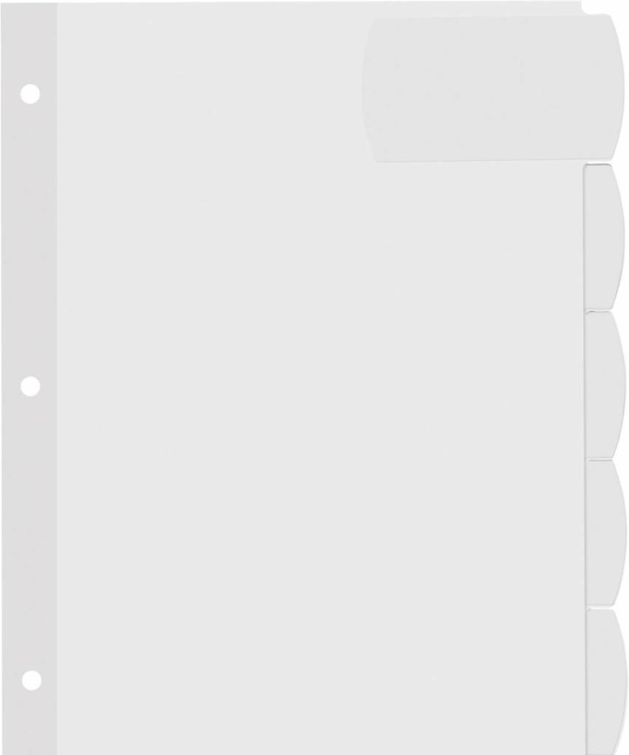 AVERY 14440 Big Tab Printable Dividers, 5-Tab White Binder Labels with Easy Peel, 20 Sets for 3-Ring Binders, Large Index Tabs