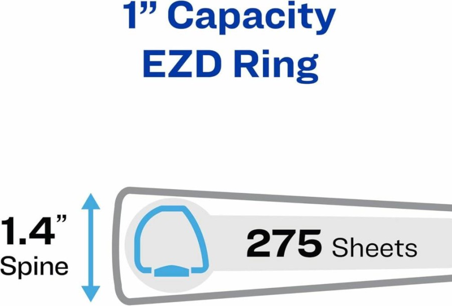 AVERY 08802 3-Ring Binders, 4 Inch EZD One-Touch Rings, Durable Black Binders, 6-Pack for Office & School Supplies