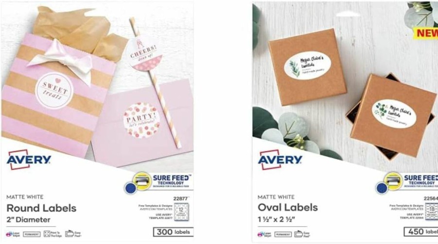Avery 22612 Round Labels, 2" Diameter, 120 Pack, Permanent Adhesive, Laser/Inkjet Compatible, Sure Feed Technology, Print-To-The-Edge Design, Easy Peel Blank Circle Labels