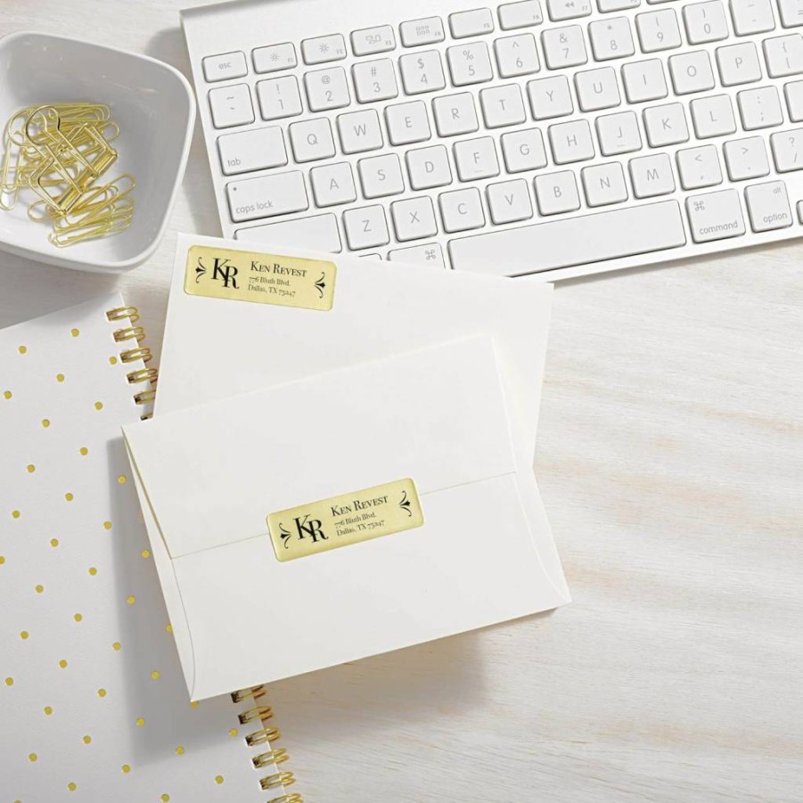 Avery Gold Foil Printable Return Address Labels, 0.75" x 2.25", 300 Blank Mailing Labels for Professional Branding (08987)