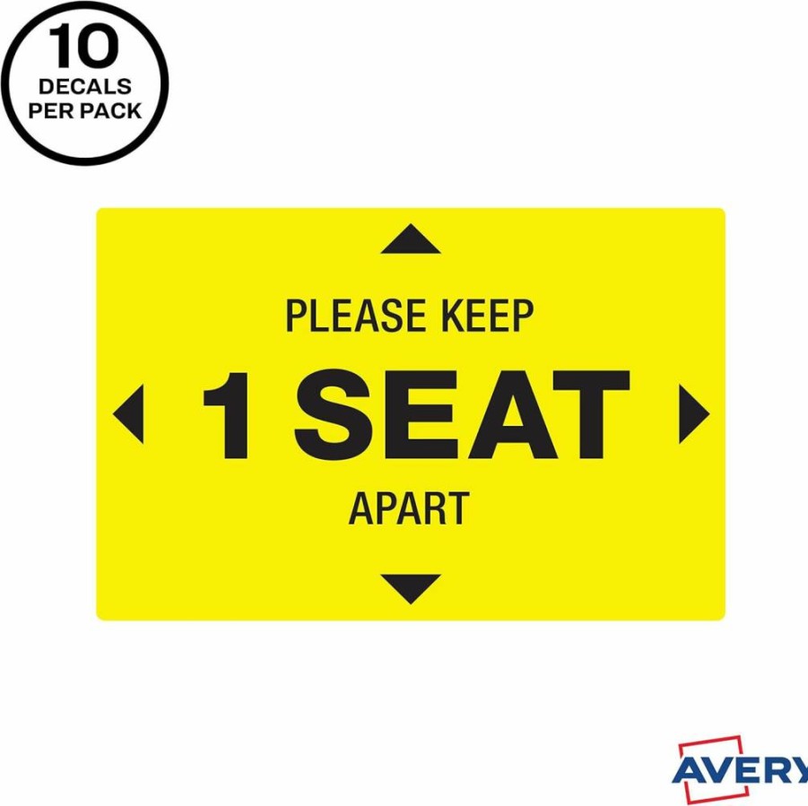 AVERY "Area Closed" Preprinted Safety Decals, 4" x 6" Red Removable Wall Signs, Tear & Water Resistant, Pack of 10 (83071)