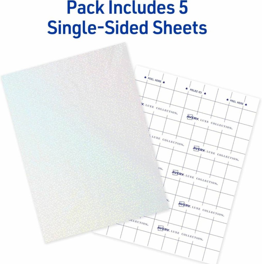 AVERY Self-Adhesive Holographic Laminating Sheets 9" x 12" - Speckled Dots Design, 10 Sheets per Pack (2-Pack of 73609) for DIY Stickers, Crafts, Scrapbooking & Decorative Projects