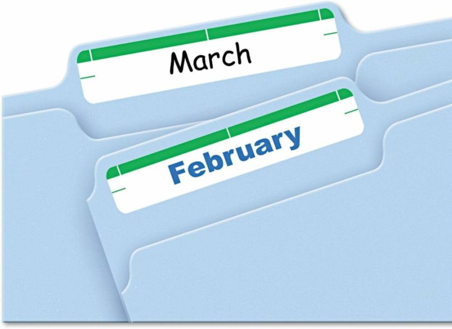 Avery 5203 Easy Peel File Folder Labels, 2/3" X 3-7/16", White/Green, 252 Labels per Pack, Printable or Writable, 4" X 6" Sheets