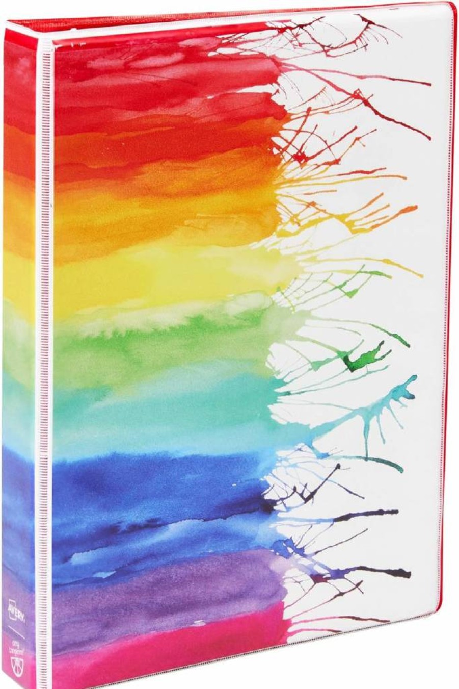 AVERY Mini Binders 5.5" x 8.5" 1-Inch Round Ring Watercolor Rainbow Binder with Label Holder - Durable 3-Ring Notebook for School & Office (18713)