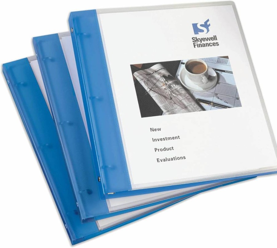 Avery 17670 Blue 3-Ring Binder with 1/2 Inch Round Rings, Flexible View Binder for Organizing Documents