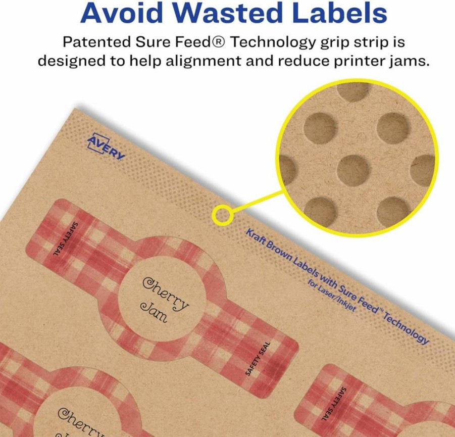 AVERY Kraft Brown Wraparound Cigar Band Labels, 1.5