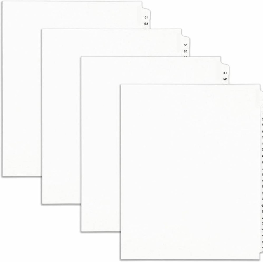 AVERY Legal Exhibit Binder Dividers, Side Tabs 51-75, Letter Size Unpunched, 1 Collated Set, 4 Sets per Pack (01332)