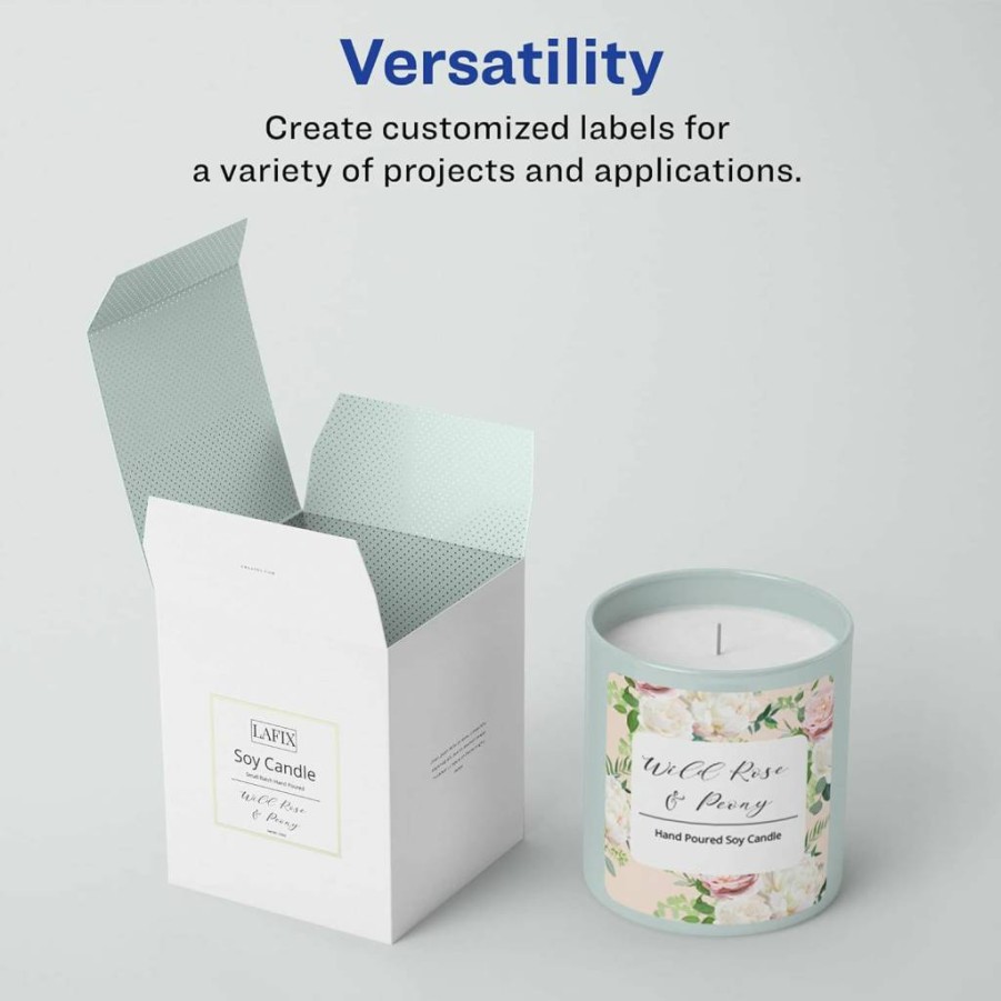 Avery 3" x 3" Matte White Square Labels with Sure Feed Technology, 150 Printable Labels for Inkjet & Laser Printers
