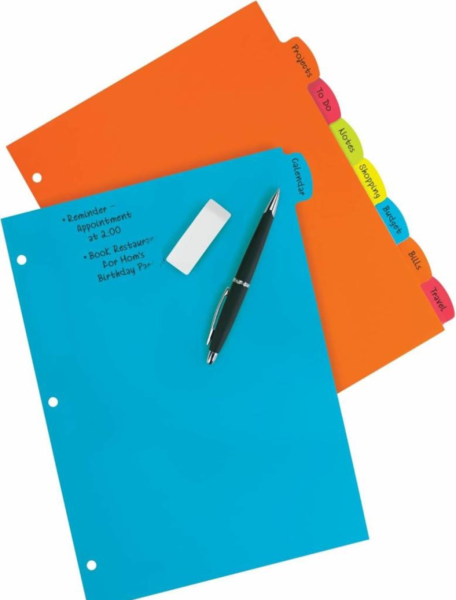 Avery 16130 Big Tab Write & Erase Plastic Binder Dividers, 8-Tab Multicolor Sets, 24 Pack (192 Tabs), Durable 3-Ring Binder Accessories