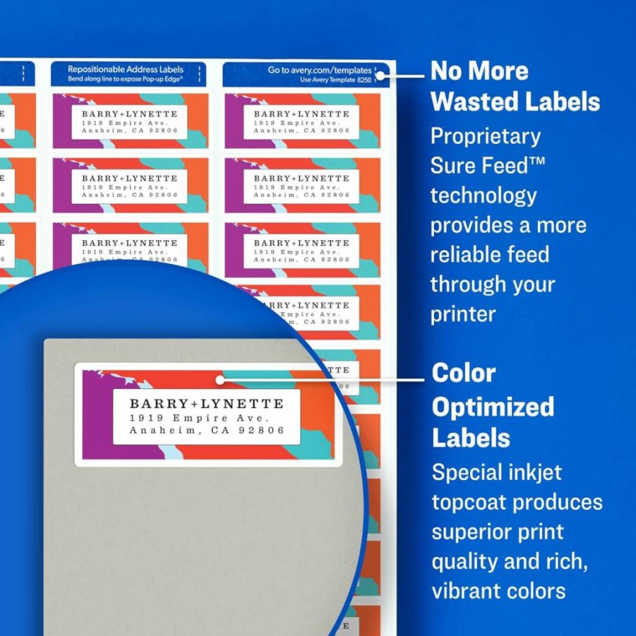 AVERY 8254 Matte White Shipping Labels, 3.33" x 4", 120-Pack, Permanent Adhesive, Sure Feed Technology for Laser/Inkjet Printers