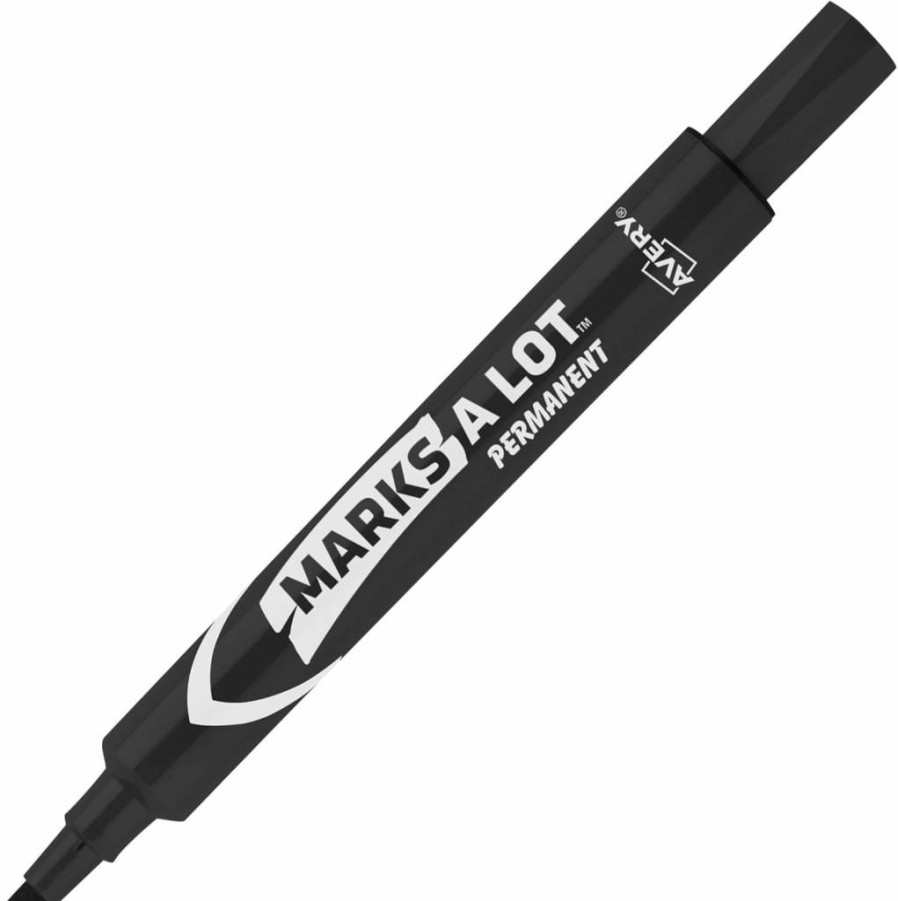 AVERY 12-Pack Black Chisel Tip Permanent Markers for Calligraphy, Fabric, and Office Use (08888)