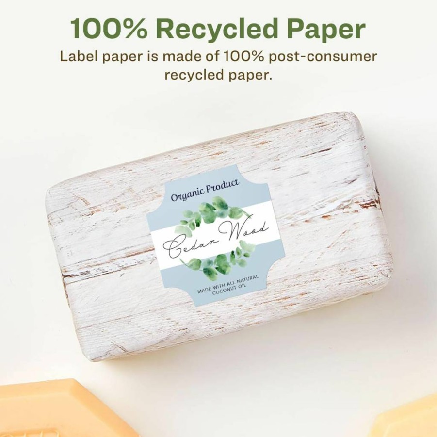 AVERY Recycled Matte White Square Scalloped Labels 1-5/8" x 1-5/8" - Eco-Friendly Permanent Adhesive, Print-To-The-Edge, Laser/Inkjet Printable, 200 Pack