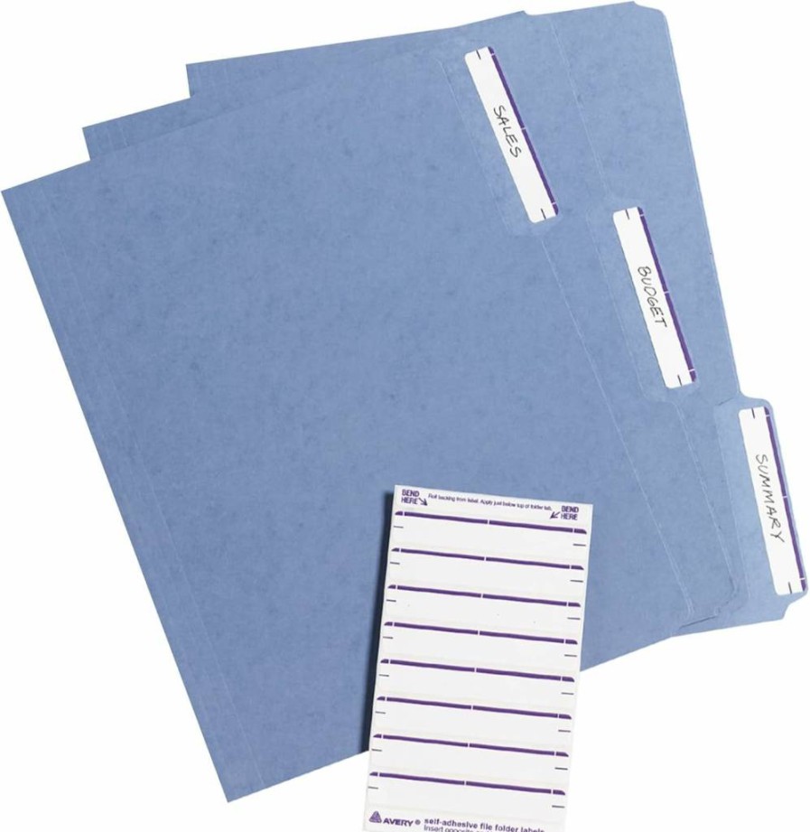 Avery 5204 Easy Peel File Folder Labels, 2/3" x 3-7/16", White/Purple, 252 Labels per Pack, Printable or Writable, 4" x 6" Sheets