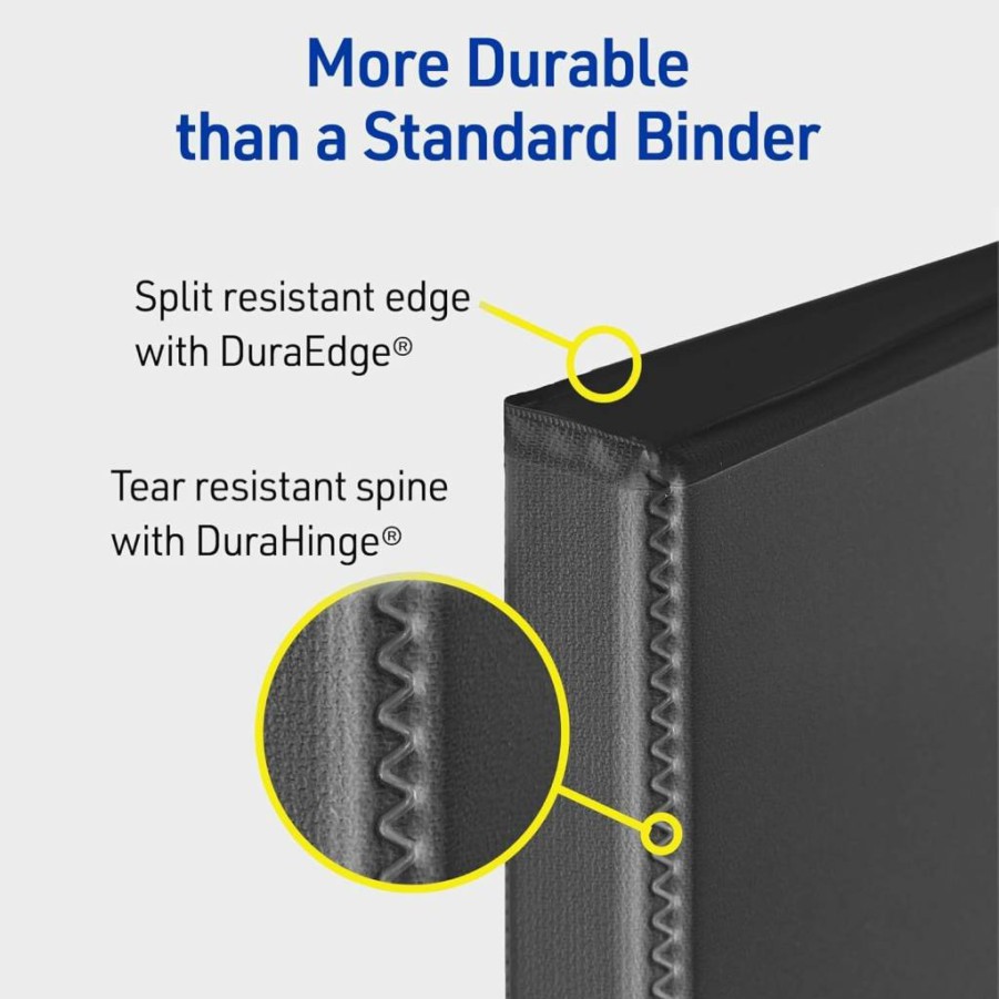 AVERY 17031 Durable 3-Ring Binders, 2-Inch Slant Rings, 530-Sheet Capacity, 12-Pack, Black, Customizable Clear Cover, Wide Spine for Office & School Supplies