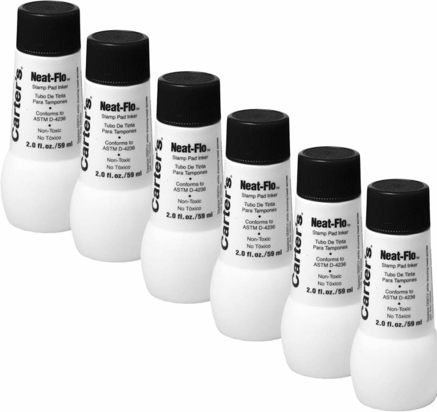 AVERY Re-Inkable Stamp Pad Refill, Black Ink, 2 Oz Bottle, 6-Pack (22348)
