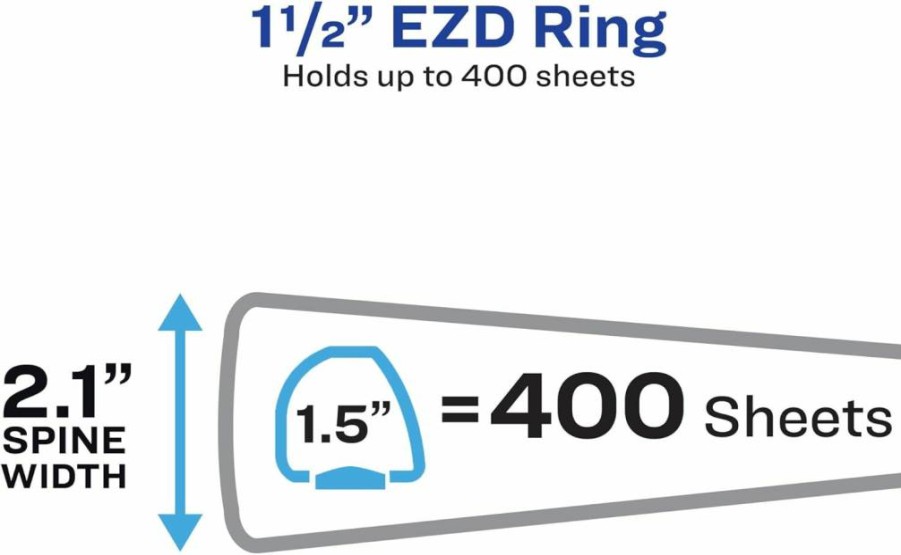 Avery 79604 Heavy-Duty 4-Inch 3-Ring Binder with EZD Rings, Durable Black View Binder for Office & School Supplies