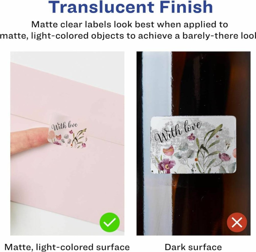 AVERY Matte Clear Rectangle Labels 1" x 1.5" - 320 Pack, Print-to-Edge, Sure Feed Technology, Compatible with Laser & Inkjet Printers