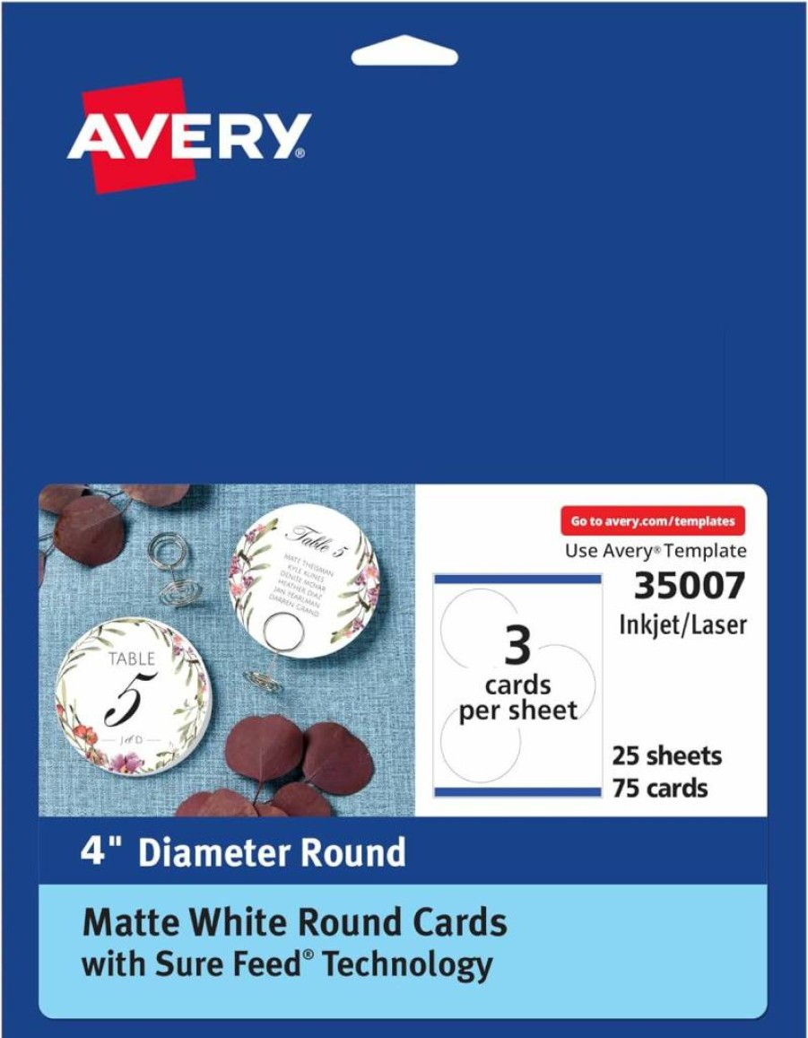 AVERY 15389 Printable Postcards 4" x 6" White, 200 Blank Cards for Laser Printers with Sure Feed Technology, 2 Packs (100 per Pack)