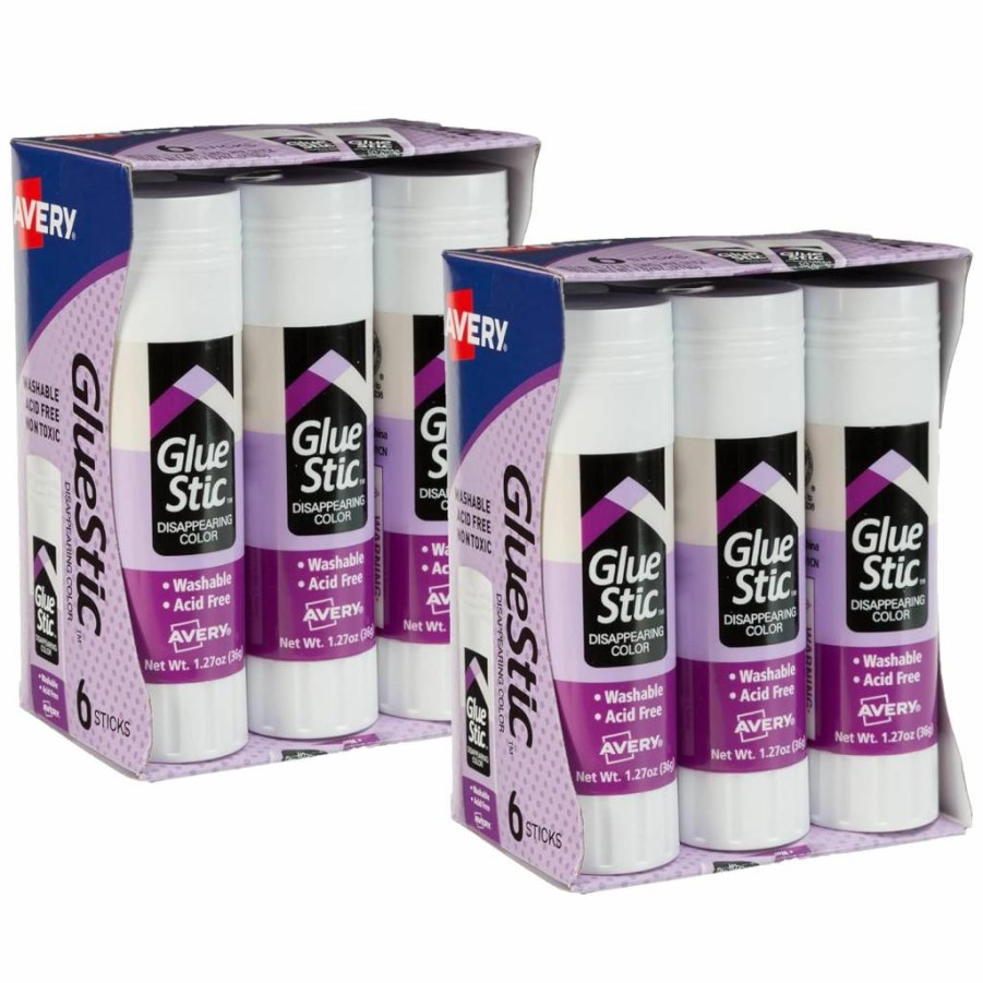 Avery Disappearing Purple Glue Stick, 1.27 Oz - Washable, Non-Toxic, Permanent Adhesive for School & Office (00221)