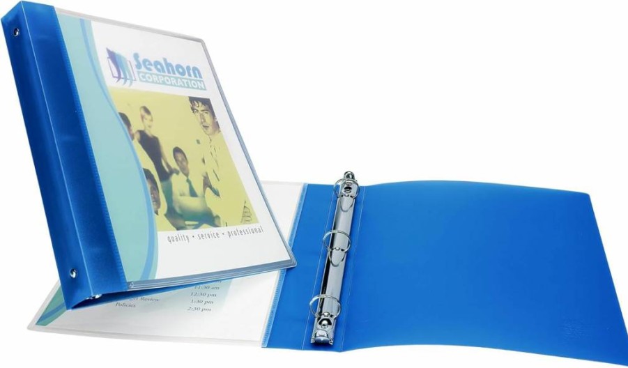 Avery 17675 Blue 1 Inch 3 Ring Binder with Round Rings, Flexible View Binder for Organizing Documents