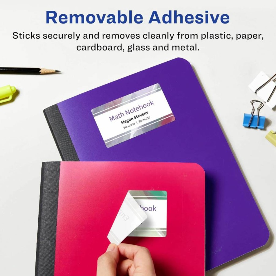 AVERY Matte White Removable Labels 2" x 3" - 120 Pack, Sure Feed Technology, Laser/Inkjet Printable, Print to Edge, Self-Adhesive Stickers for Home & Office