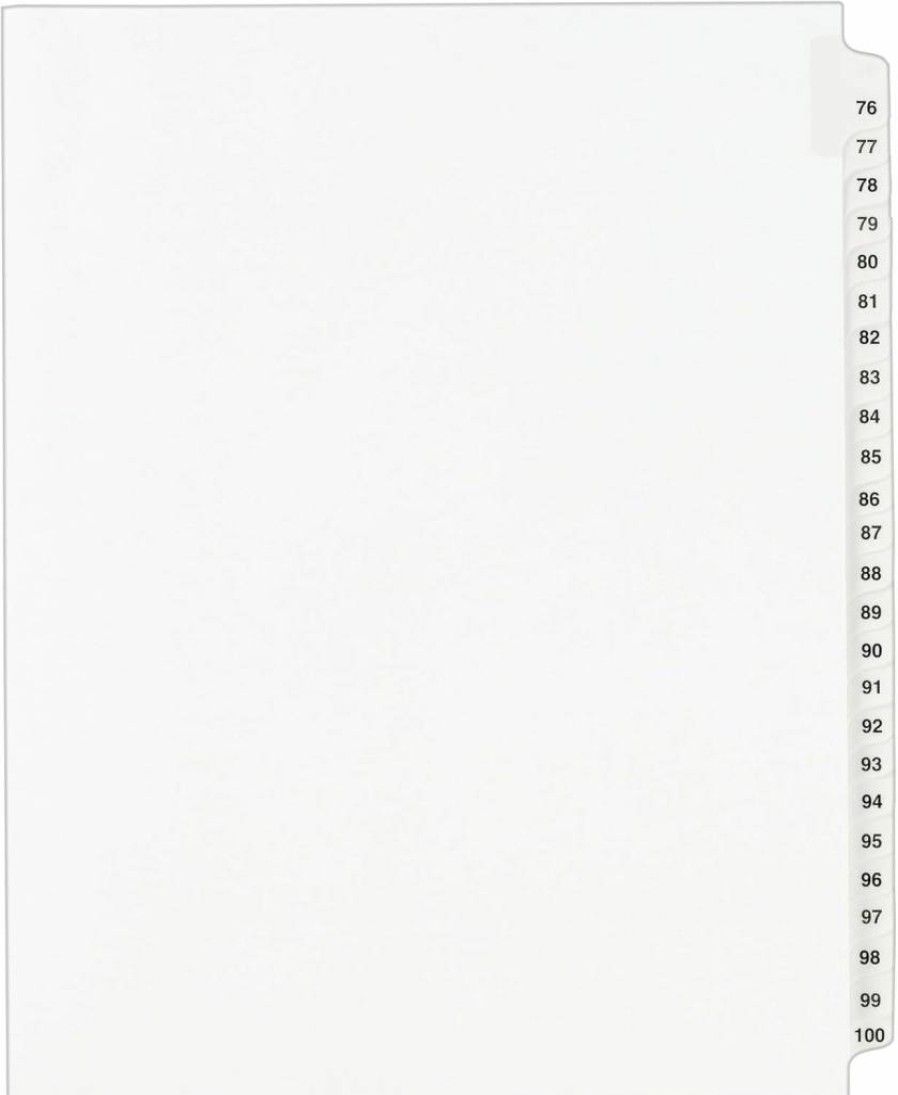 AVERY 01333 Legal Dividers, Letter Size, 76-100 Side Tab Set, Standard Collated for Organizers