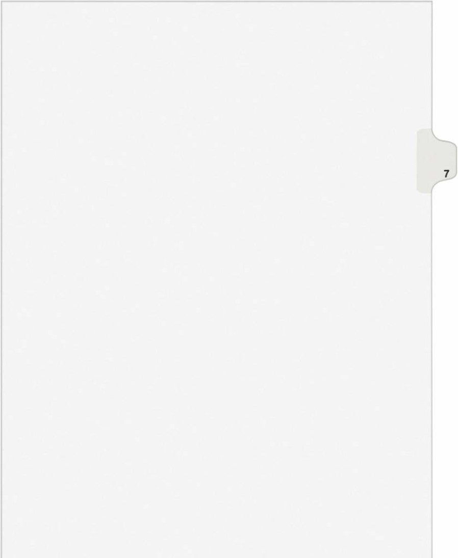AVERY Legal Exhibit Dividers, Letter Size, Side Tab #7, Unpunched, Helvetica Bold Type, 25-Pack (11917)