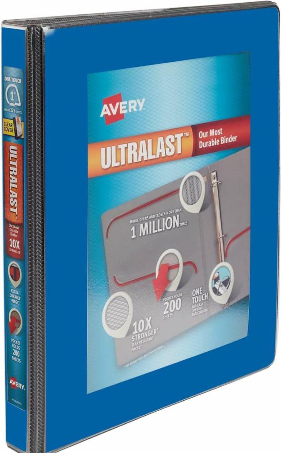 AVERY Ultralast 1" Slant-Ring Binder - Durable Black Binder for Organizing Documents