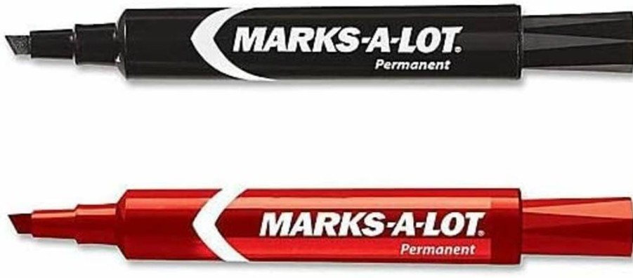 AVERY Marks-A-Lot Permanent Markers, 24 Pack - Chisel Tip, Waterproof & Wear-Resistant, Assorted Colors (24800) (98088)