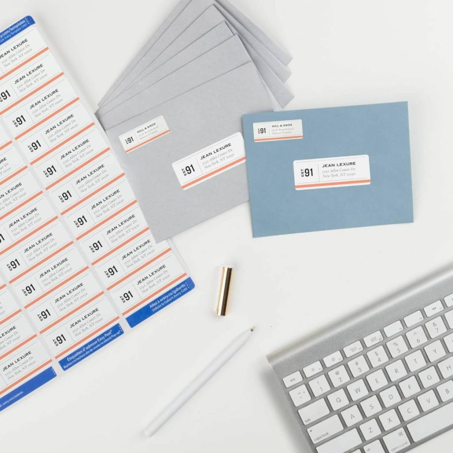 AVERY 5160 Easy Peel Printable Address Labels, 1" x 2-5/8" White Mailing Stickers, 5-Pack of 15,000 Sure Feed Customizable Labels for Shipping, Business & Organization