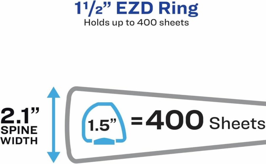 AVERY 3 Inch Heavy-Duty 3-Ring Binder with 1.5 Inch EZD Rings, Durable Black View Binder for Office or School (Model 79693)