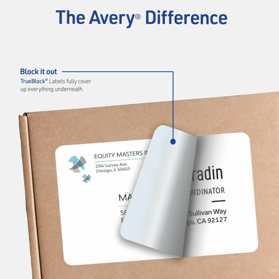 Avery 8165 Full-Sheet Printable Shipping Labels, 8.5" x 11" White Customizable Stickers, 5-Pack (125 Total) for Mailing, Organizing & Shipping
