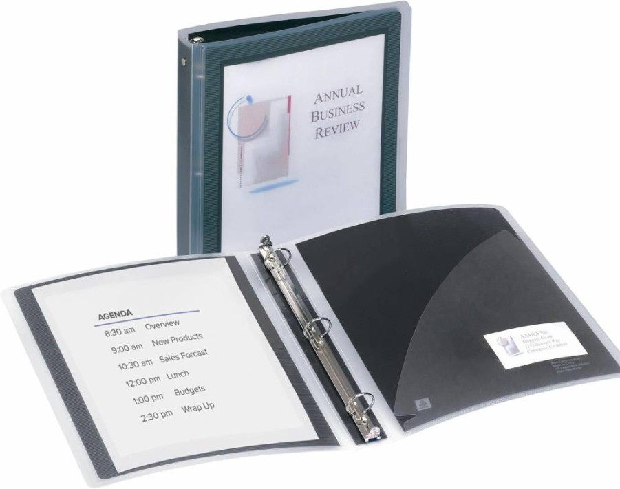 AVERY 17606 Red 1-Inch 3-Ring Flexi-View Binder with Round Rings