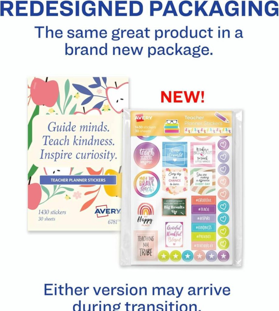 AVERY Student Planner Stickers Pack - 30 Sheets, 1,452 Labels for School Planners, Journals, Calendars & Organizers (6784)