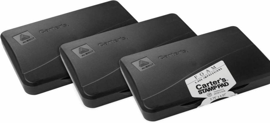 AVERY Foam Black Stamp Pad, 2.75" x 4.27", 3-Pack (25603) - Self-Inking Stamp Refill for Office & Craft Use