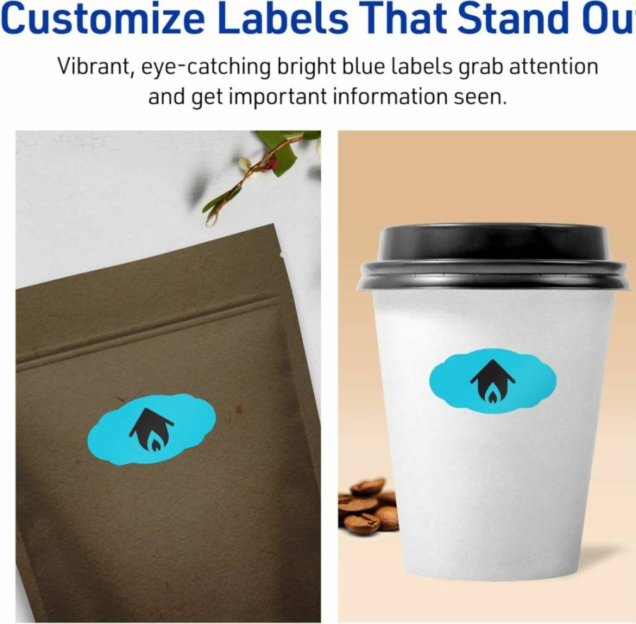 AVERY Bright Blue Oval Scalloped Labels 1-1/8" X 2-1/4" - 1,680 Pack, Sure Feed Technology, Laser/Inkjet Printable, Print-To-The-Edge for Candles, Jars & Crafts