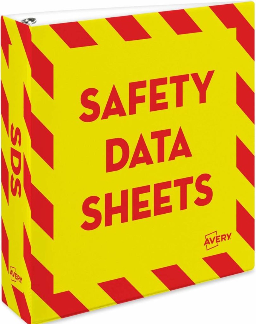 Avery UltraDuty 3-Ring Binder with Slant D-Rings and Chain, 1.5 Inch, Yellow/Red (77711) - Heavy Duty SDS Binder