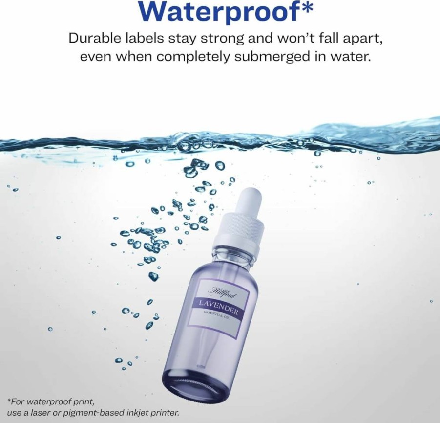 Avery 1.5" x 1.5" Waterproof Square Labels, 200 Pack, Sure Feed Technology, Oil & Tear-Resistant, Laser/Inkjet Printable, Print-To-The-Edge Design