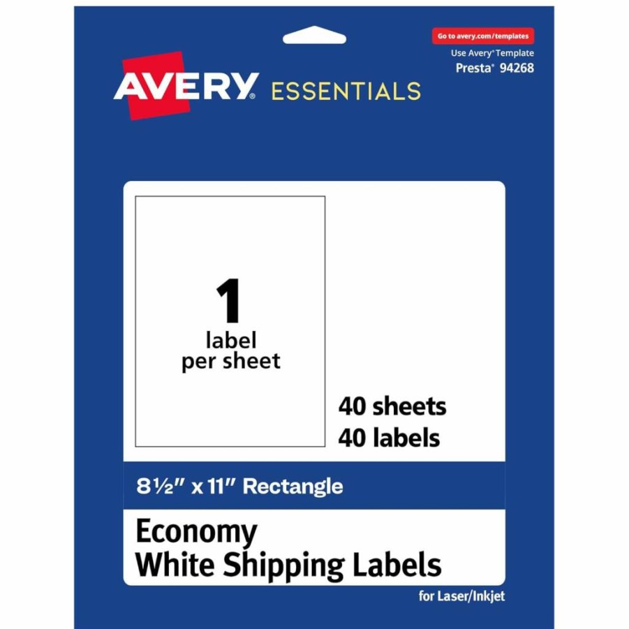 Avery Matte White 2" x 4" Rectangle Labels - 400 Pack, Laser/Inkjet Printable for Barcodes, Price Tags, Product Labeling & Gift Packaging