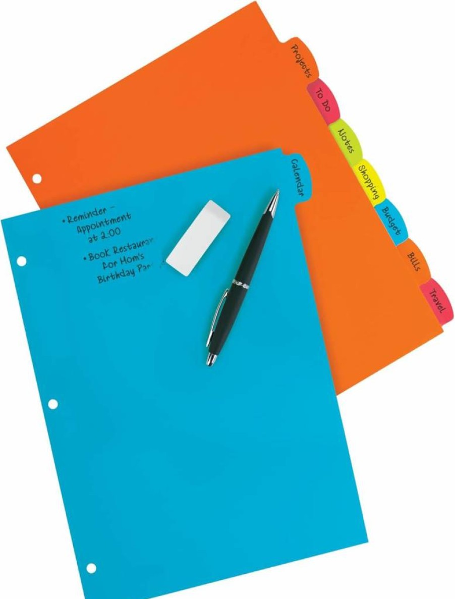 Avery 16129 Big Tab Write & Erase Plastic Dividers, 5-Tab Multicolor Set for 3-Ring Binders, Durable Reusable Tabs