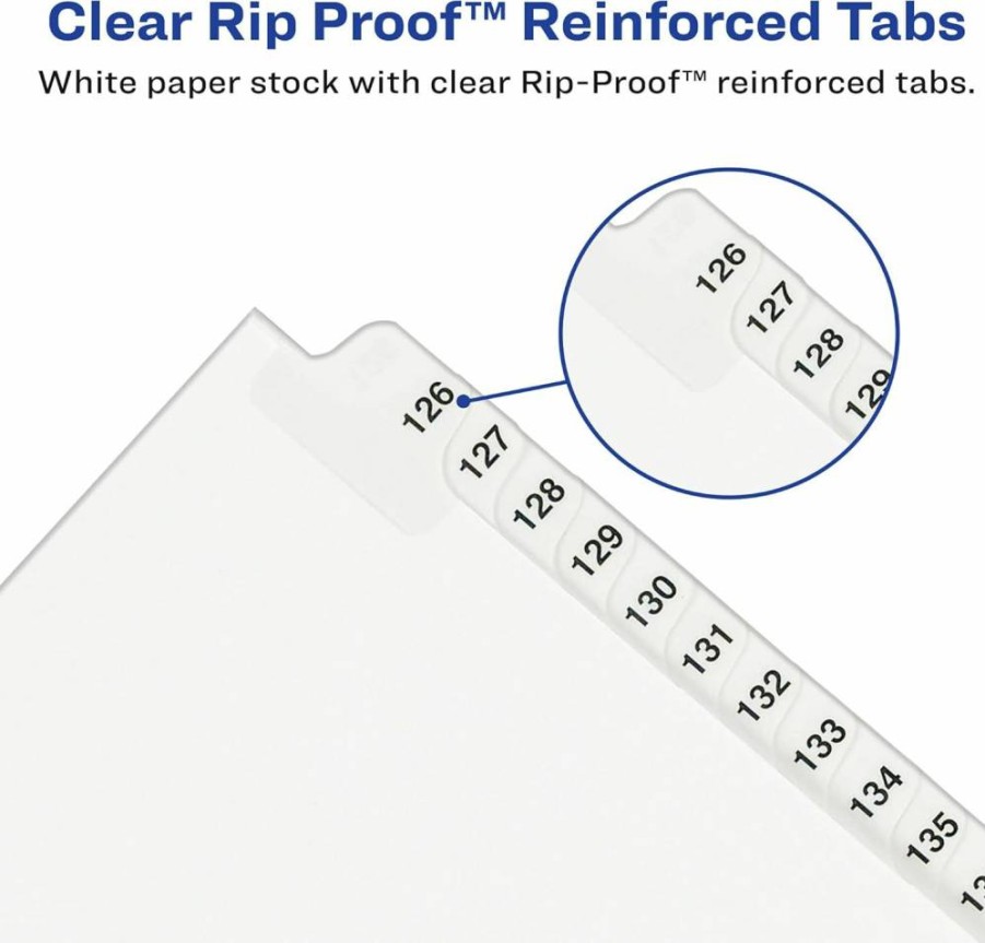 AVERY Legal Exhibit Dividers, 26-Tab Bottom Tabs for 8.5 x 11 Inch Documents, White (Set of 26) - Model 11378