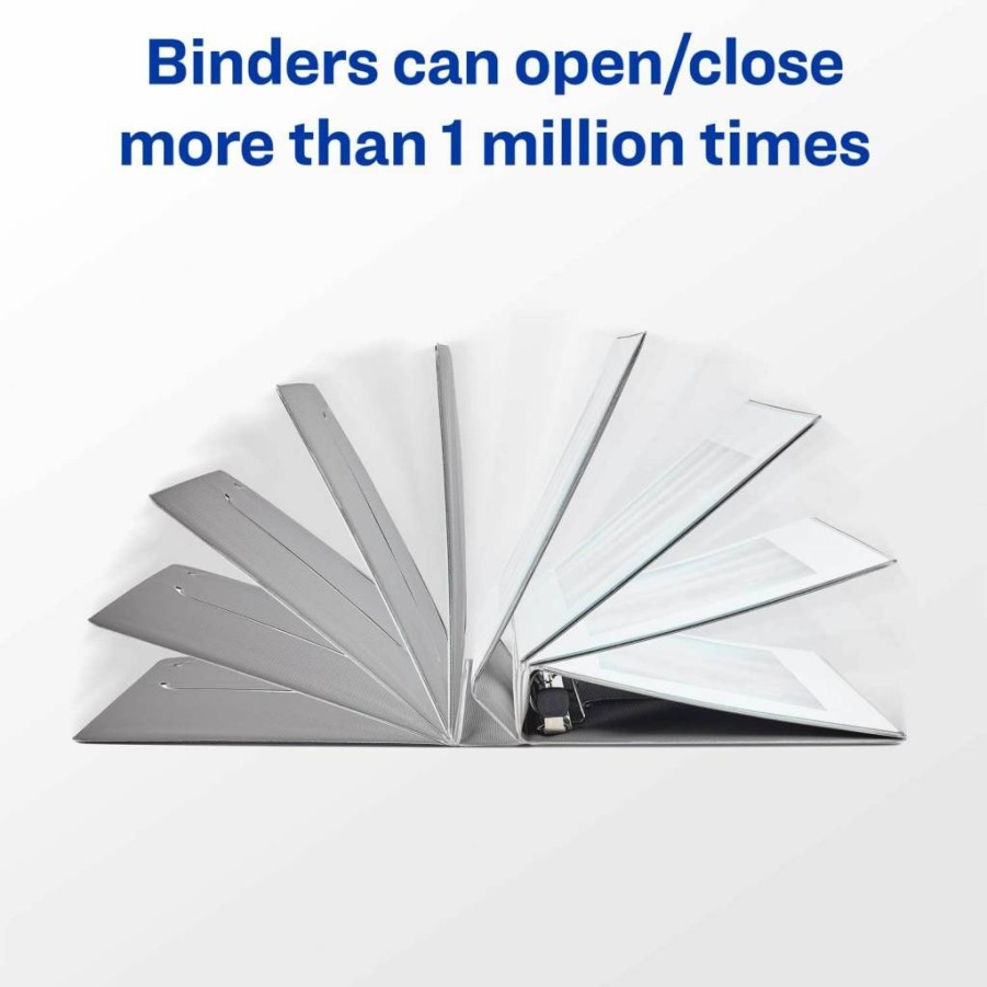 Avery Ultralast 3-Ring Binders 1 Inch Slant Ring, 6-Pack (2 Black, 2 Blue, 1 Red, 1 White) - Durable Binder for School & Office (Model 79728)